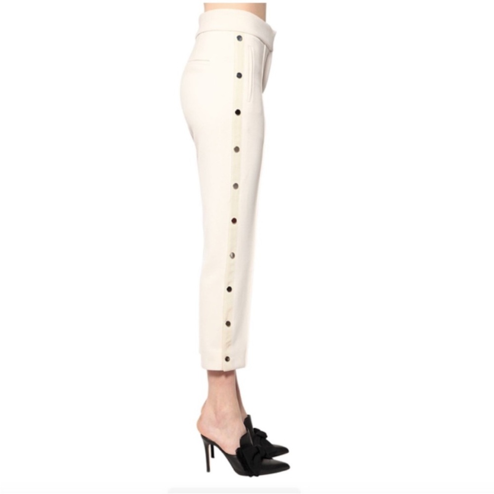 VERONICA BEARD Irving Techno Side Snaps Pants size 6 excellent ivory